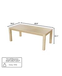 Homsee 7ft Solid Wood Dining Table - Extra Large Farmhouse Table with Wavy Edge and Rubber Wood Legs | 440lbs Capacity