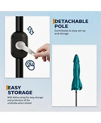 homfan 9ft Outdoor Patio Umbrella, Waterproof and Uv Protected, 8 Durable Ribs, Crank Push Button Tilt, Easy Setup, for Garden, Deck Pool