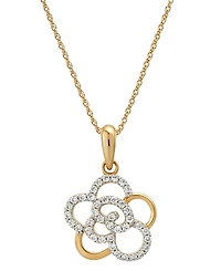 Wrapped in Love Diamond Rose Pendant Necklace (1/4 ct. t.w.) in 10k Yellow Gold