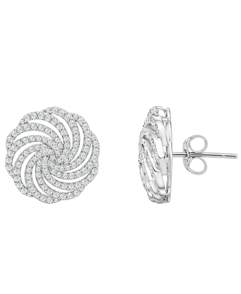 Wrapped in Love Diamond Swirl Stud Earrings (1 ct. t.w.) in 14k White Gold