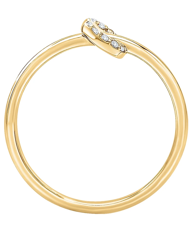 Wrapped Diamond (1/20 ct. t.w.) Circle Ring in 10k Yellow Gold