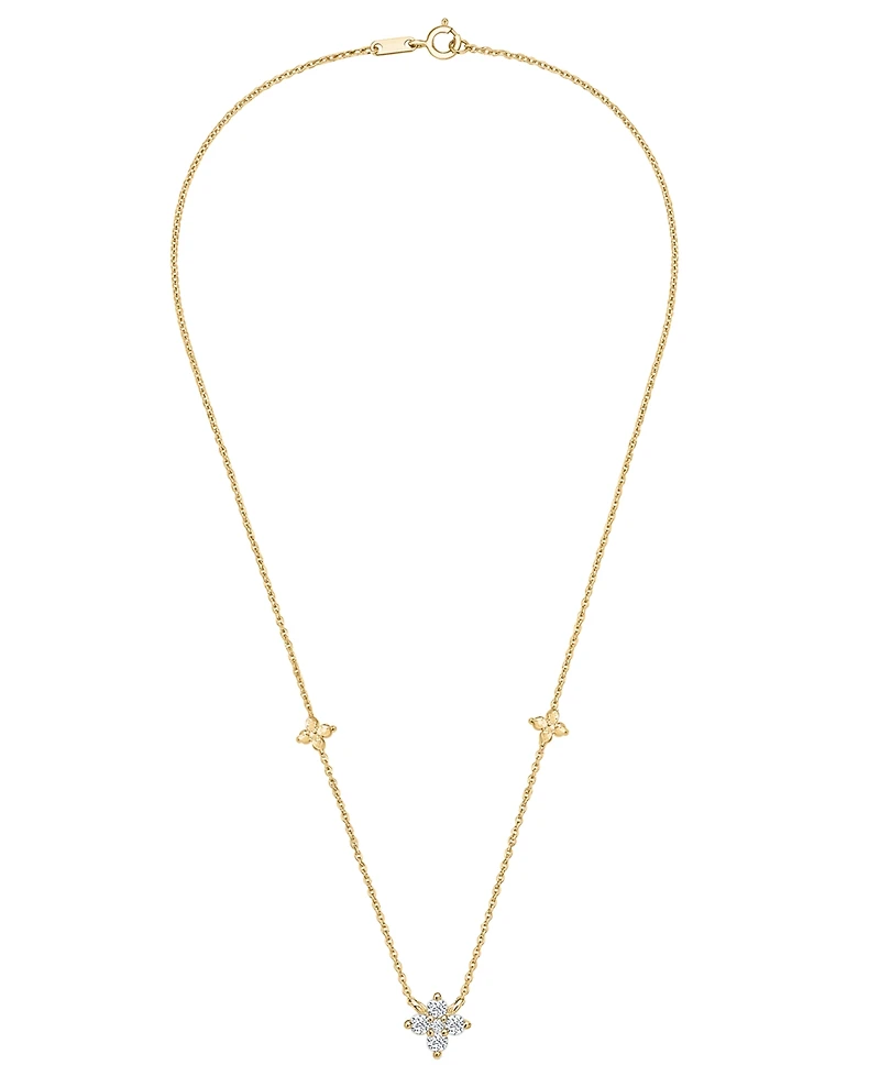 Wrapped Diamond Station Necklace (1/10 ct. t.w.) in 10k Yellow Gold