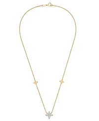 Wrapped Diamond Station Necklace (1/10 ct. t.w.) in 10k Yellow Gold