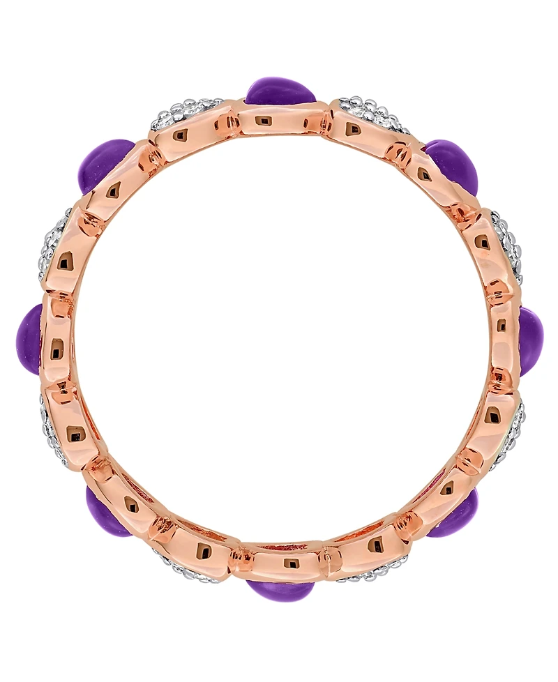 Macy's Amethyst (1-5/8 ct. t.w.) and Diamond (1/5 Ring 18k Rose Gold Flash Plated Sterling Silver (Also Available Blue Topaz)