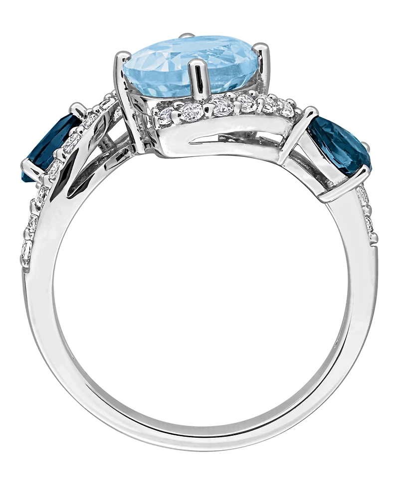 Macy's Sky Blue Topaz (2-1/2 ct. t.w.), London (1/2 t.w.) & White (5/8 Ring Sterling Silver (Also Available Citri