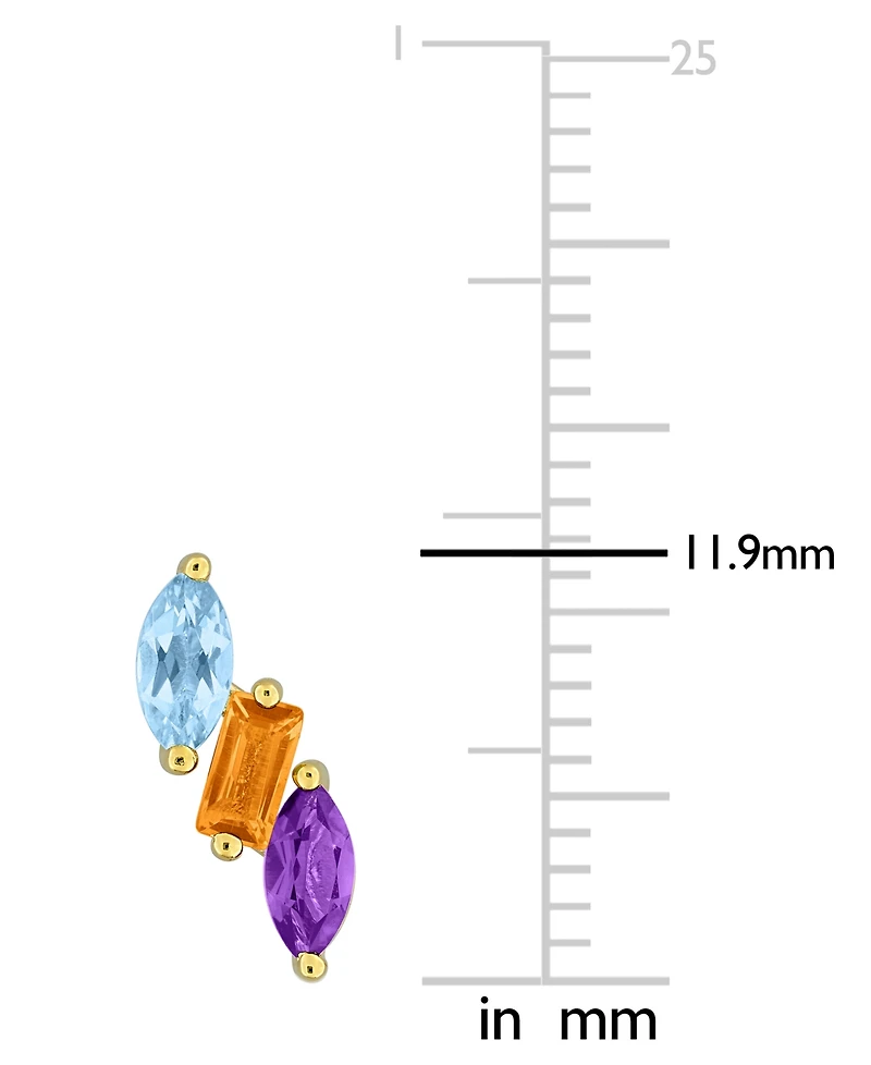 Macy's Multi-Gemstone (4/5 ct. t.w.) Earrings in 18k Gold Flash Plated Sterling Silver
