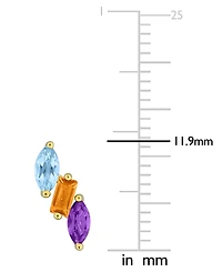 Macy's Multi-Gemstone (4/5 ct. t.w.) Earrings in 18k Gold Flash Plated Sterling Silver