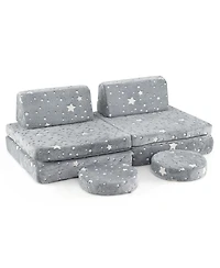 Gouun Modular Kids Play Couch Set with Glow-in-the-Dark Pattern and Handles