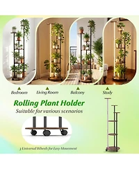 Gouun 6-Tier Plant Stand with Rgb Grow Light and Wheels