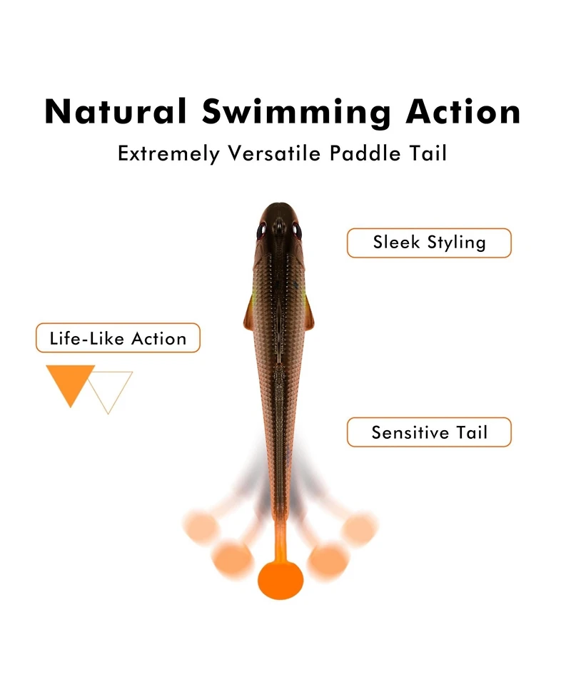 Gnuadz Easy Catch Pre-rigged Soft Swimbaits Vibrating Action Bass Fishing Lures