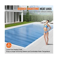 Sugift 28 x 14 ft Rectangle Solar Pool Cover 16 mil Blanket for Pools