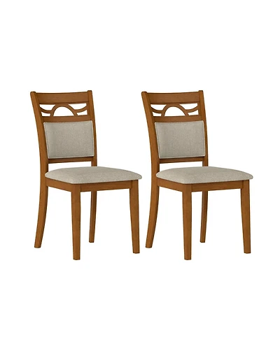 Sugift Dining Chairs Set of 2 Dining Room Chairs with Rubber Wood Frame