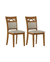 Sugift Dining Chairs Set of 2 Dining Room Chairs with Rubber Wood Frame