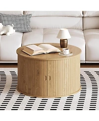 gaomon 28" Round Coffee Table with Storage
