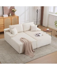 gaomon Oversized Corduroy Double Chaise Sofa - 78" Deep Seat, No Assembly, 4 Pillows & Armrests, Cloud Sleeper Loveseat for Living Room, Bedroom
