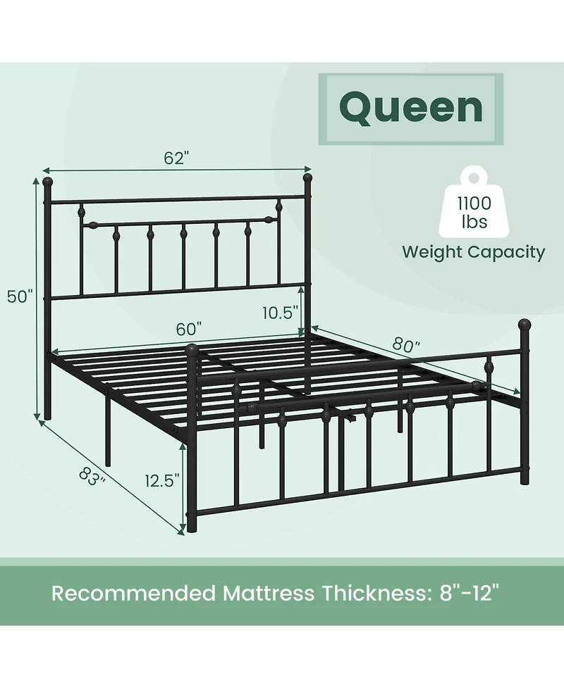 Slickblue Metal Bed Frame with Headboard