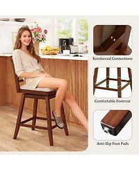 Slickblue Counter Height Bar Stools with Backrest And Upholstered Seat