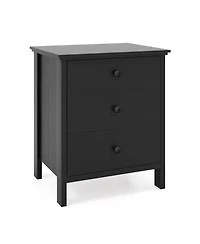 Sugift Modern Wooden Nightstand with Three Storage Drawers
