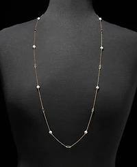 Lauren Ralph Lauren Baguette Stone & Imitation Pearl 36" Strand Necklace
