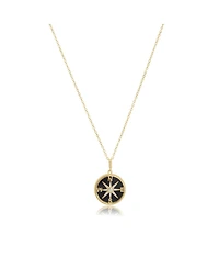 The Lovery Onyx Compass Necklace 14K Gold-Plated Sterling Silver