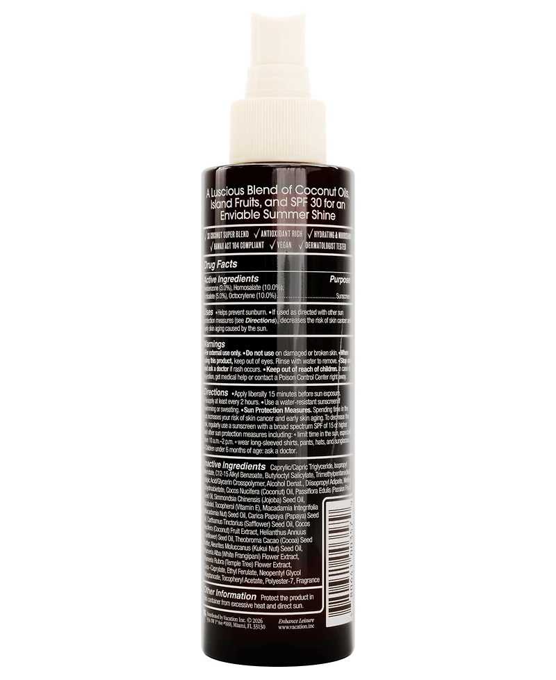 Vacation Original Coconut Oil Spray Spf 15, 5 oz.