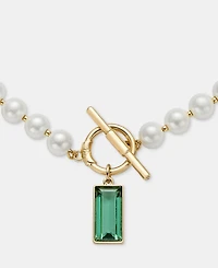 Lauren Ralph Lauren Baguette Stone & Imitation Pearl 16" Pendant Necklace