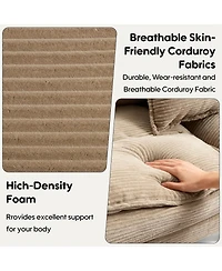 Rainsken 84" Plush Corduroy Loveseat Sofa, Stylish Deep Seat Upholstered Couch with 2 Pillows for Living Room, Apartment and Office