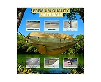 Naturehike 3 in 1 ultralight hammock with mosquito net and sun shelter, 200 kg load capacity perfect for camping and hiking.