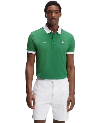 Boss by Hugo Men's Paddy Mexico Flag Trim Polo Shirt