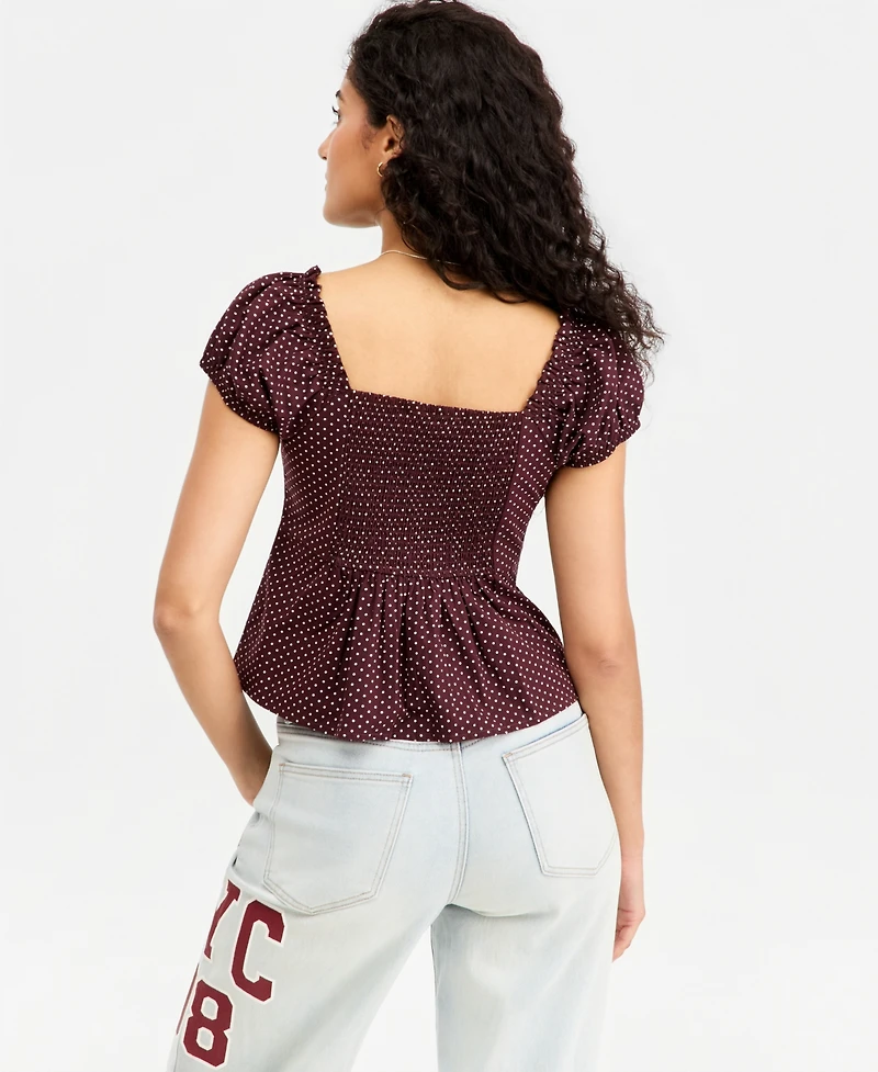 Just Polly Juniors' Cotton Cap-Sleeve Top