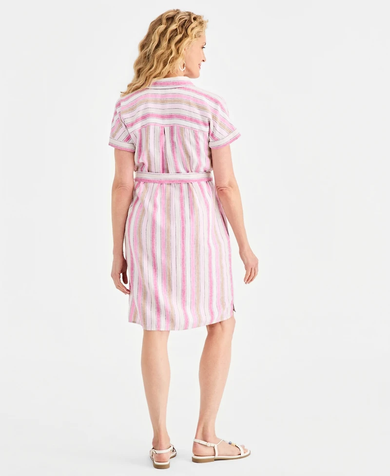 Style & Co Women's Striped Short-Sleeve Shirtdress, Macy's Exclusive