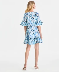 I.n.c. International Concepts Women's Printed Short Sleeve Dress, Macy's Exclusive
