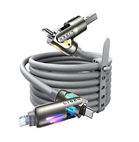 Lisen 4-in-1 Charging Cable 6.6 ft, Usb-c and Lightning Multi Connector Cable, Up to 240W Fast Charging Cord for iPhone, Samsung, MacBook