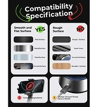 Lisen Electric Suction Car Phone Mount, Magnetic Vacuum Holder with Auto Lock, Adjustable Dashboard and Windshield Mount for iPhone, Samsung