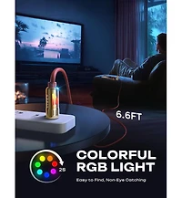 Lisen 2-Pack 240W 4-in-1 Charging Cable, Usb-c and Lightning Multi Charger Cable for All Devices, Fast Charging Cord for Travel, Home and Car