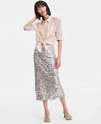 I.n.c. International Concepts Women's Sequin Midi Skirt, Macy's Exclusive