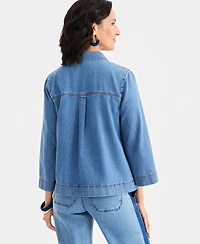 Style & Co Women's 3/4-Sleeve Denim Popover Top, Macy's Exclusive