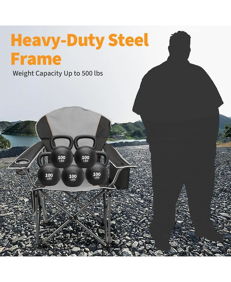 Gnuadz Oversized Folding Camping Chair Heavy Duty Portable Outdoor Leisure Equipment