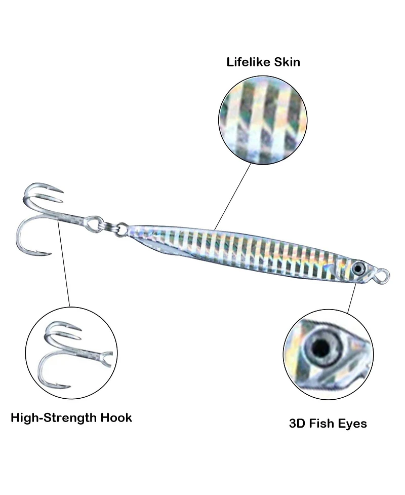 Gnuadz 3pcs Saltwater Fishing Jigs Spoons Striped Bass Pompano Mackerel Bluefish