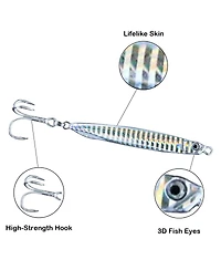 Gnuadz 3pcs Saltwater Fishing Jigs Spoons Striped Bass Pompano Mackerel Bluefish