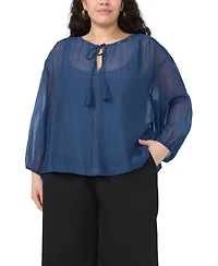 Vince Camuto Plus Split Neck Top
