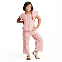 Andy & Evan Toddler Girls Toddler/Child Bow Print Knit Seersucker Top and Pant Set