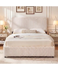 Slickblue Queen Lift Up Storage Bed with Wooden Slat Support