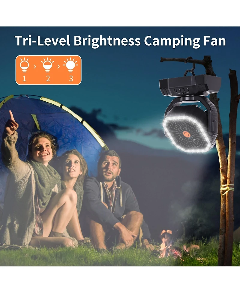 Gnuadz Portable Camping Fan Remote Control Auto Oscillating Outdoor Beach Patio Tent 20000mAh