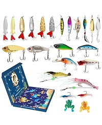 Gnuadz 24-piece Fishing Lure Kit Bass Lures Tackle Box Gift