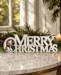 Napco 14.5" Merry Christmas Sign with Dog