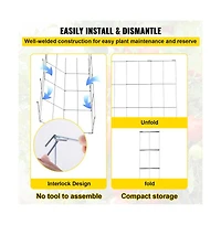 Sugift Square Tomato Cages 5 Pack Heavy Duty Plant Support