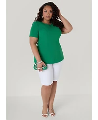 Ashley Stewart Women's Peplum Crepe Top - 10/12, Amazon