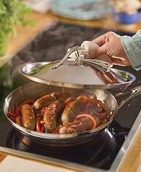 Anolon Nouvelle Copper Stainless Steel 12" French Skillet & Lid