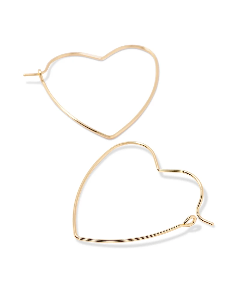 brook & york Gold-Tone Plated Sandy Heart Hoop Earrings